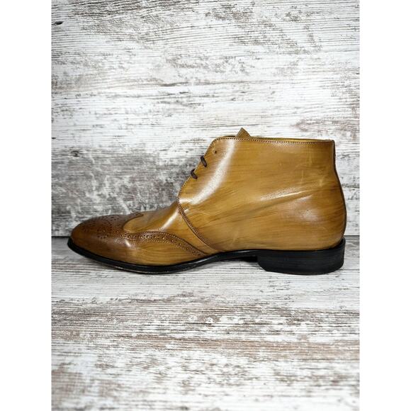Men\'s UNDANDY Brown Leather Wingtip Oxford Mid Boots Sz EUR 43/US 10 main image 10